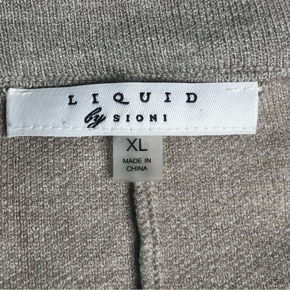 Liquid by Sioni Black/Gray Wrap Cardigan Sz  XL Front Single button Sweater - Picture 9 of 14